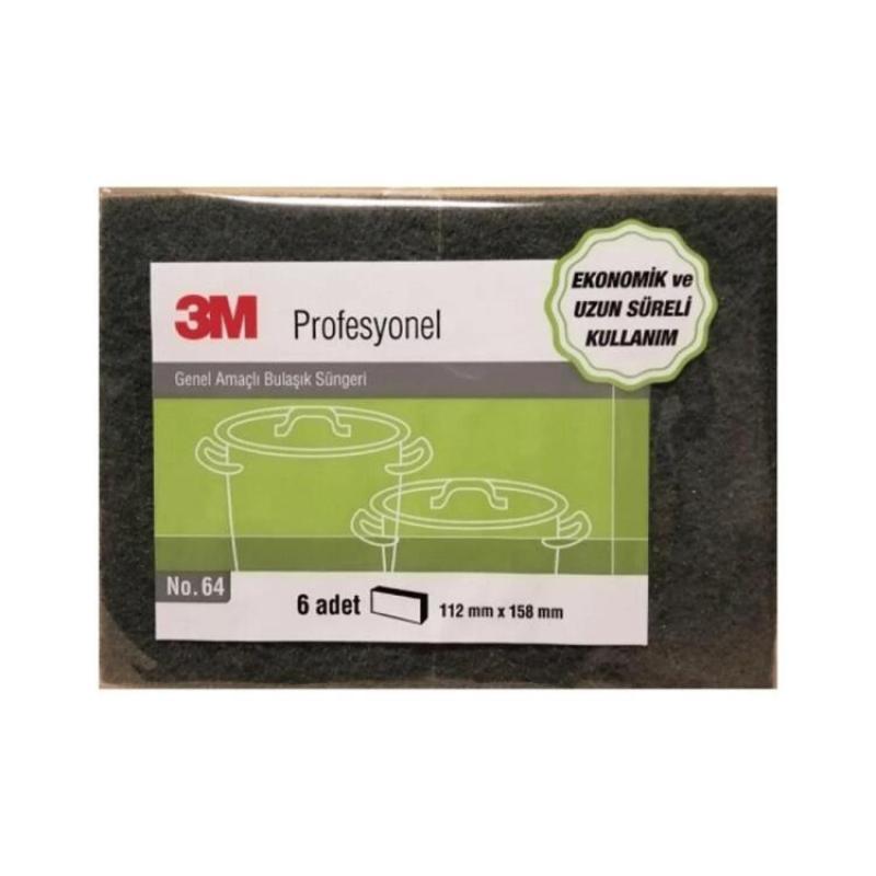 3M Scotch Brite SB 64 Bulaşık Süngeri Yeşil 6 Lı