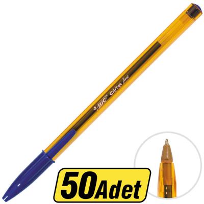 Bic Cristal Fine Tükenmez Kalem 0.8 mm Uçlu Mavi 50'li Paket