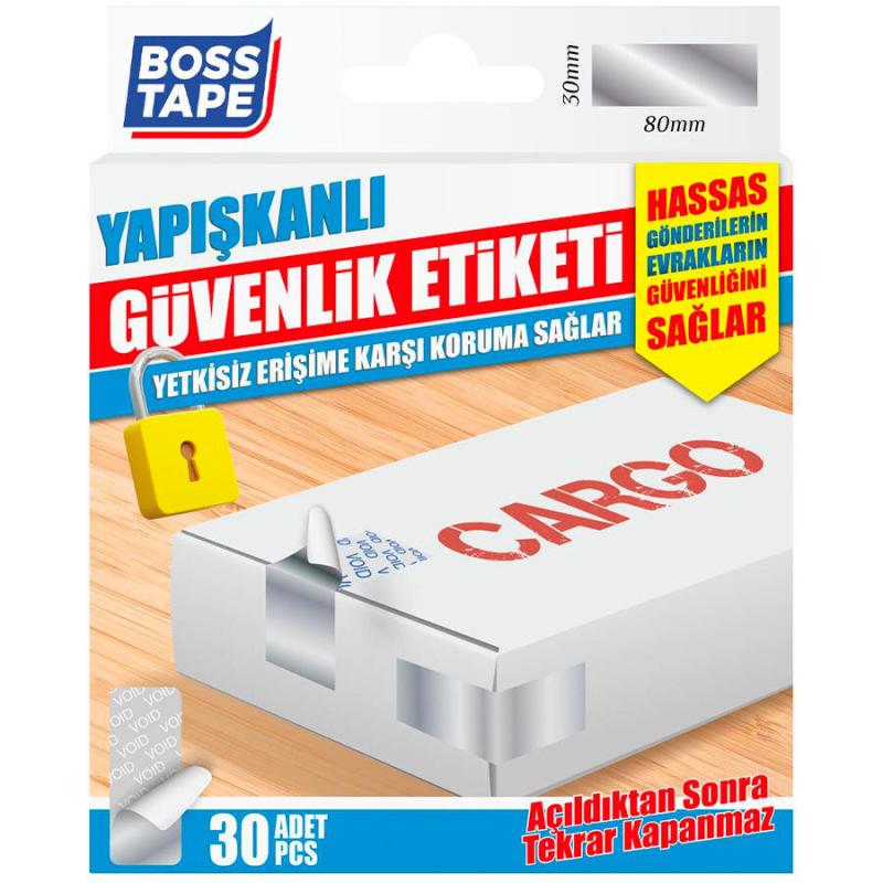 Boss Tape Yapışkanlı Güvenlik Etiketi 30'lu Paket