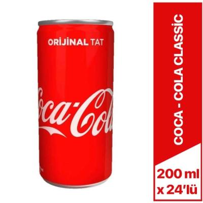 Coca Cola Classic Kutu Kola 200 Ml x 24 Lü