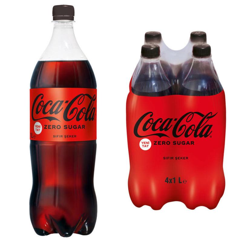 Coca Cola Şekersiz 1 lt 4'lü