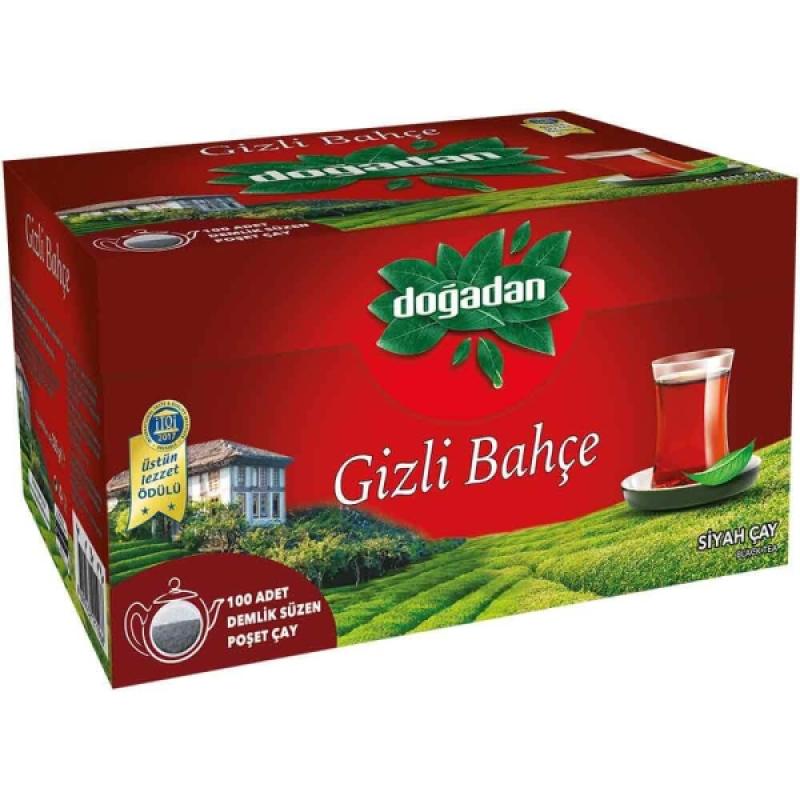 Doğadan Gizli Bahçe Demlik Poşet Siyah Çay 100 Lü