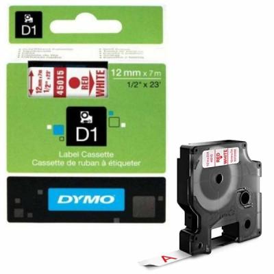Dymo LabelManager D1 Yedek Şerit 12 mm x 7 Mt Beyaz Kırmızı 45015