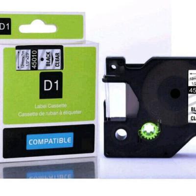 Dymo LabelManager D1 Yedek Şerit 12 mm x 7 Mt Şeffaf Siyah 45010
