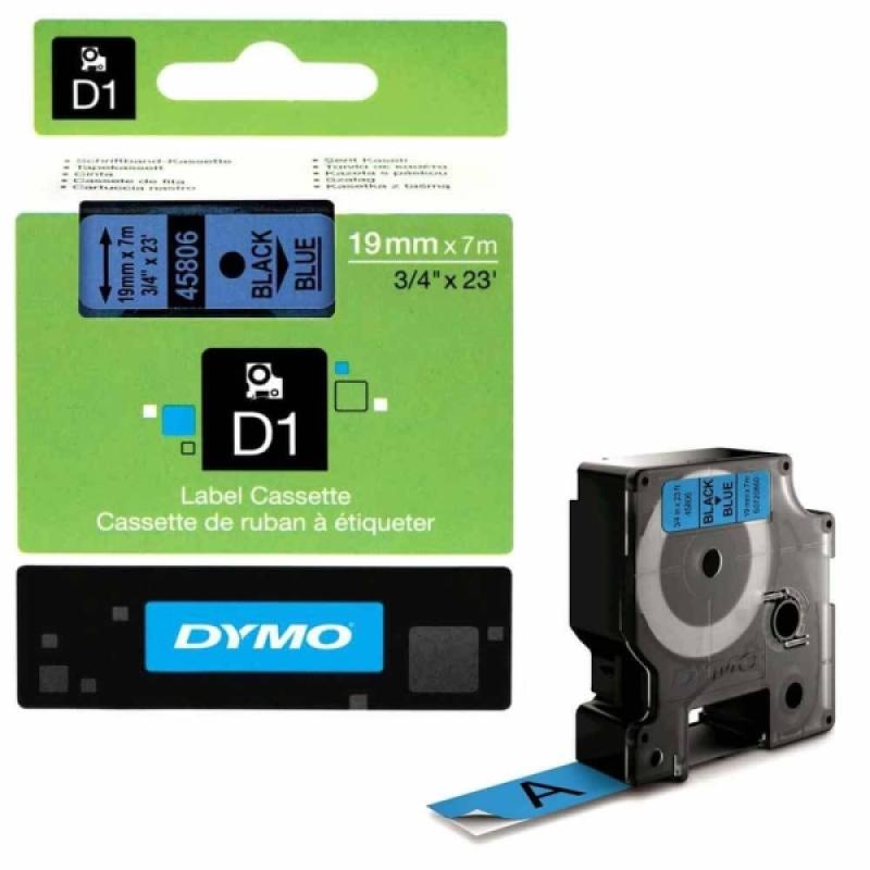 Dymo LabelManager D1 Yedek Şerit 19 mm x 7 Mt Mavi Siyah 45806