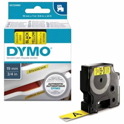 Dymo LabelManager D1 Yedek Şerit 19 mm x 7 Mt Sarı Siyah 45808