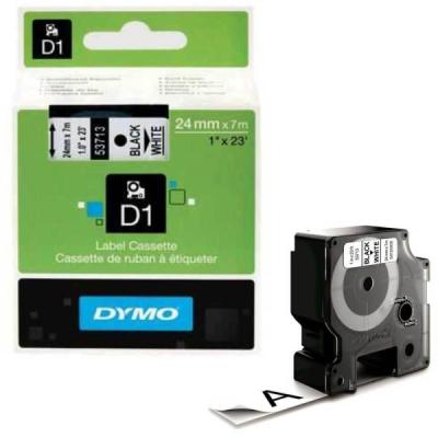 Dymo LabelManager D1 Yedek Şerit 24 mm x 7 Mt Beyaz Siyah 53713