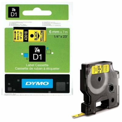 Dymo LabelManager D1 Yedek Şerit 6 mm x 7 Mt Sarı Siyah 43618