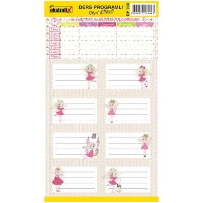 Ekstrafix Dp-100 Okul Etiketi Ders Programlı Candy Girl