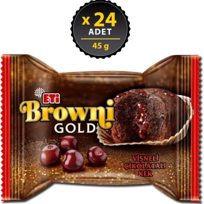 Eti Browni Gold Vişne Soslu Çikolatalı Kek 45 Gr 24 Adet