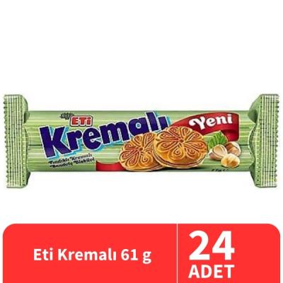 Eti Kremalı Fındıklı Bisküvi 61 Gr 24 Adet