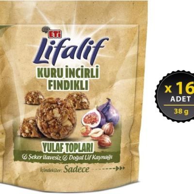Eti Lifalif Kuru İncirli ve Fındıklı Yulaf Topları 38 Gr 16 Adet