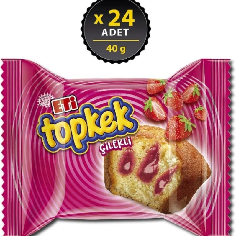 Eti Topkek Çilekli Kek 40 Gr 24 Adet