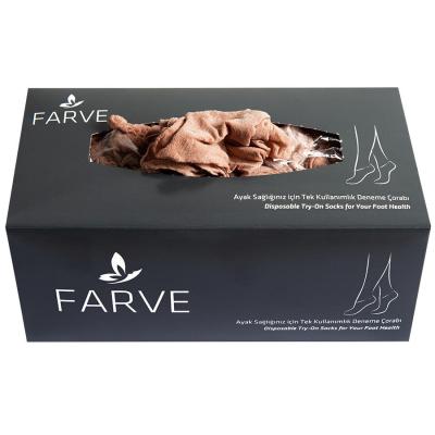Farve Ten Rengi Tek Kulanımlık Deneme Çorabı 120'li Kutu
