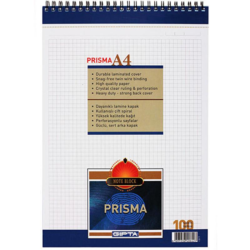 Gıpta Prisma Bloknot Kareli A4 100 Yaprak
