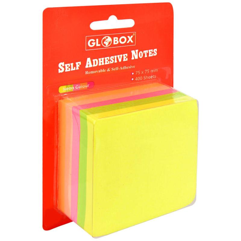 Globox Yapışkanlı Not Kağıdı 75 mm x 75 mm Neon Renkler 400 Yaprak
