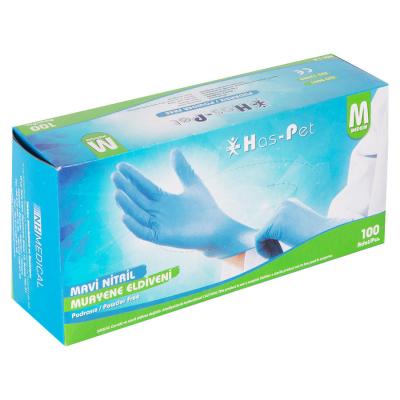 Has-pet Nitril Eldiven Mavi M 100'lü Paket