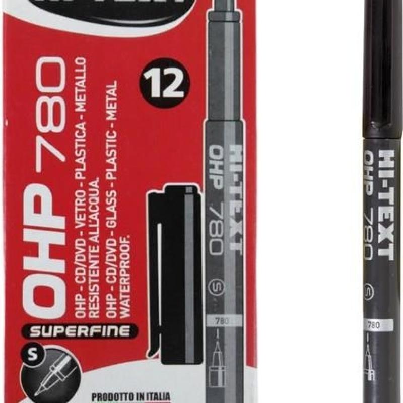 Hi-Text Asetat Kalemi S Siyah 780 MS 12 Adet