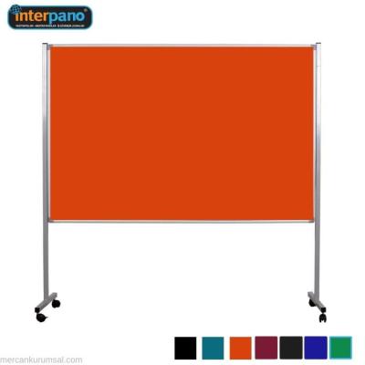 İnter Tekerlek Ayaklı Çuhalı Turuncu Pano 90x120 Cm INT-553-T