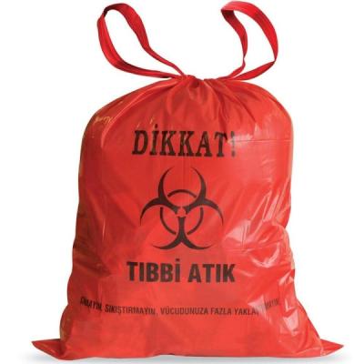 Kazanç Tıbbi Atık Orta Boy Kırmızı Çöp Torbası 55x60 Cm 20 Li 10 Paket