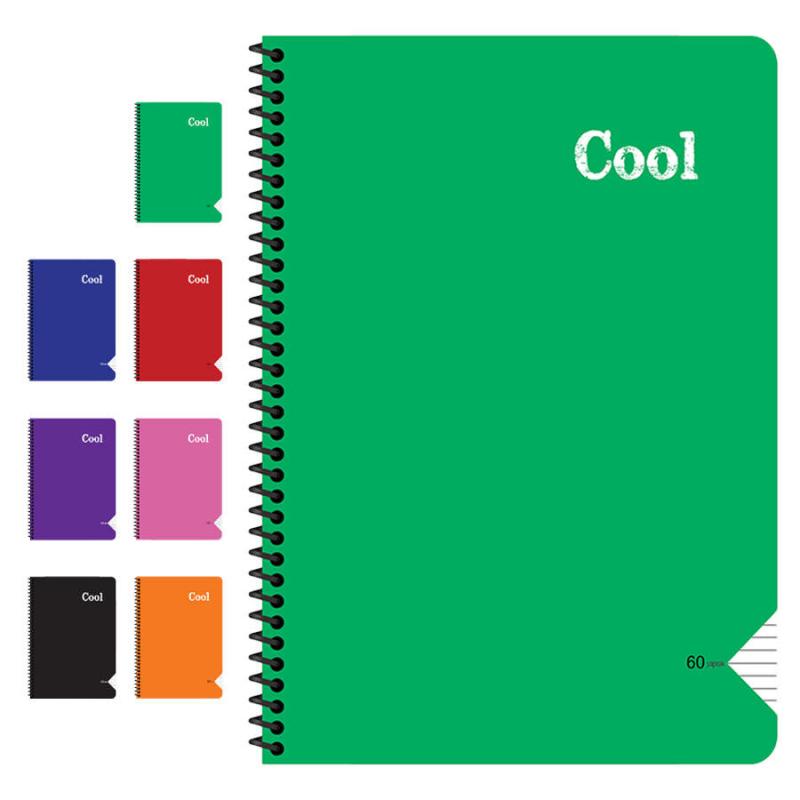 Keskin Color Cool Spiralli PP kapak A4 Kareli Defter 60 Yaprak