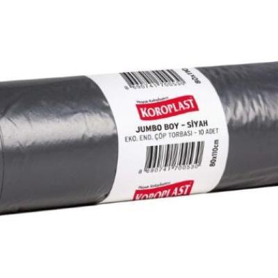 Koroplast Eko Endüstriyel Çöp Torbası Jumbo 80x110 Cm Siyah 300 Gr