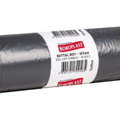 Koroplast Endüstriyel Çöp Torbası Battal 72x95 Cm Siyah 400 Gr
