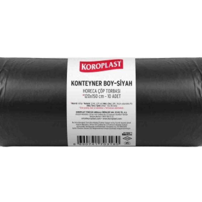 Koroplast Endüstriyel Konteyner 120x150 Cm Siyah 1000 Gr 10 Lu 10 Rulo