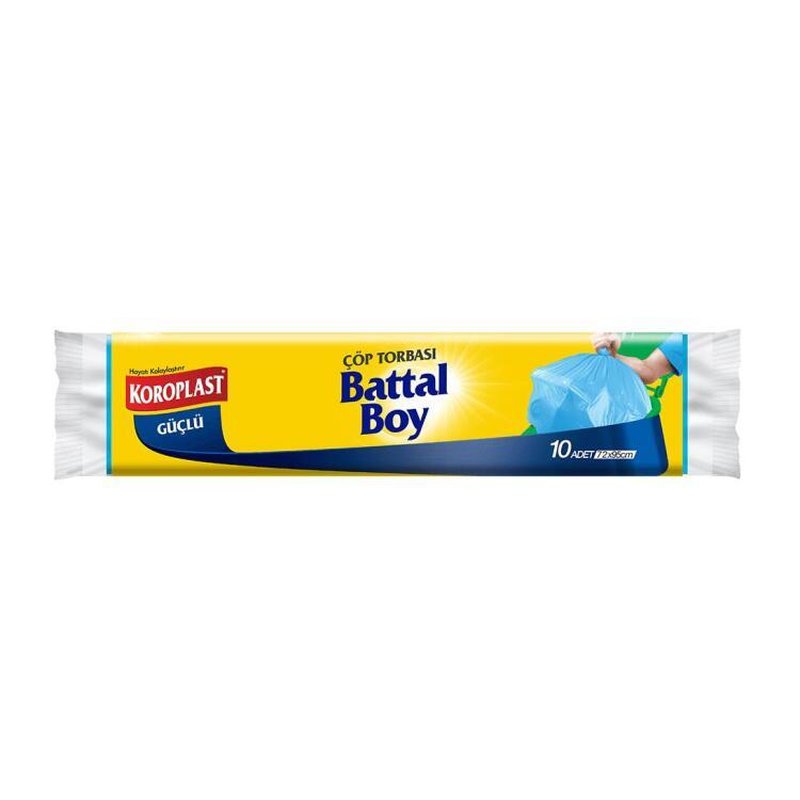 Koroplast Güçlü Çöp Torbası Battal Boy 72x95 Cm Mavi 10 Lu
