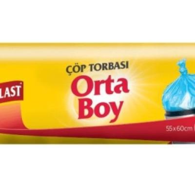 Koroplast Güçlü Çöp Torbası Orta Boy 55x60 Cm Mavi 15 Li