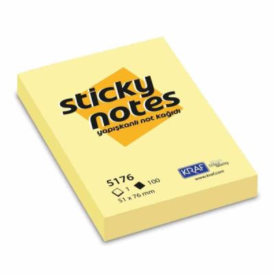 Kraf Yapışkanlı Not Kağıdı 51x76 Sarı 5176 100 Yaprak