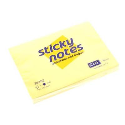 Kraf Yapışkanlı Not Kağıdı 76x102 Sarı 76102 100 Yaprak