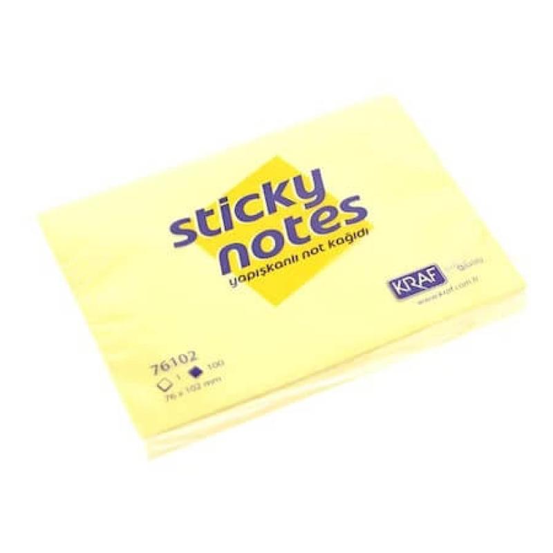 Kraf Yapışkanlı Not Kağıdı 76x102 Sarı 76102 100 Yaprak