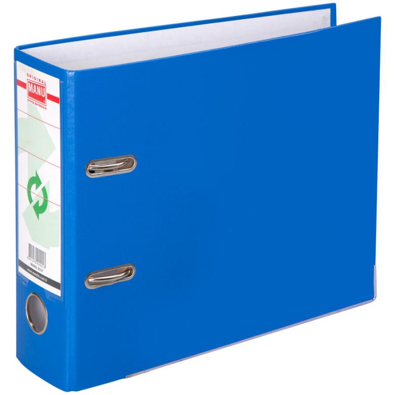 Manu 2037 Plastik Telgraf Klasör Geniş A5 Mavi