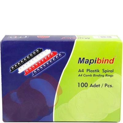 Mapibind 10 mm Plastik Spiral Kırmızı 100 Lü