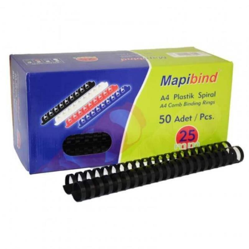 Mapibind 25 mm Plastik Spiral Beyaz 50 Li