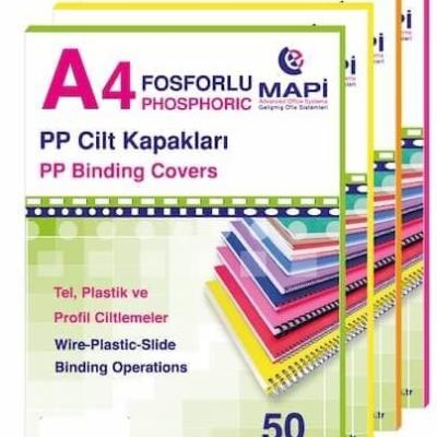 Mapibind 450 Mic PP A3 Cilt Kapağı Şeffaf Mavi 50 Li