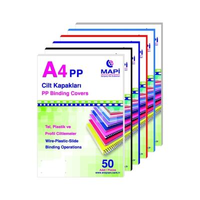 Mapibind 450 Mic PP A3 Cilt Kapağı Şeffaf Turuncu 50 Li
