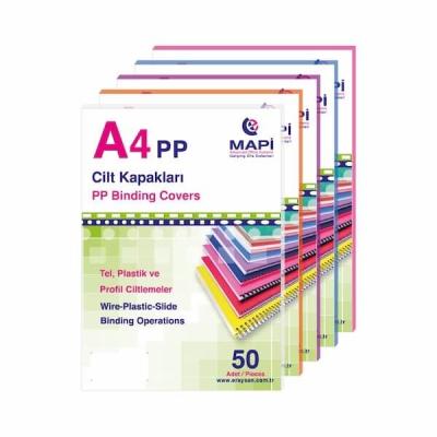 Mapibind 450 Mic PP A4 Cilt Kapağı Siyah 50 Li