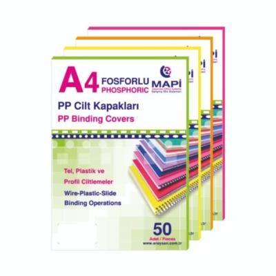 Mapibind 550 Mic A4 PP Cilt Kapağı Fosforlu Sarı 50 Li