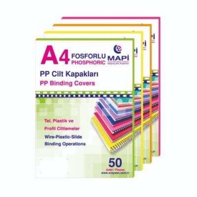 Mapibind 550 Mic A4 PP Cilt Kapağı Fosforlu Turuncu Oranj 50 Li
