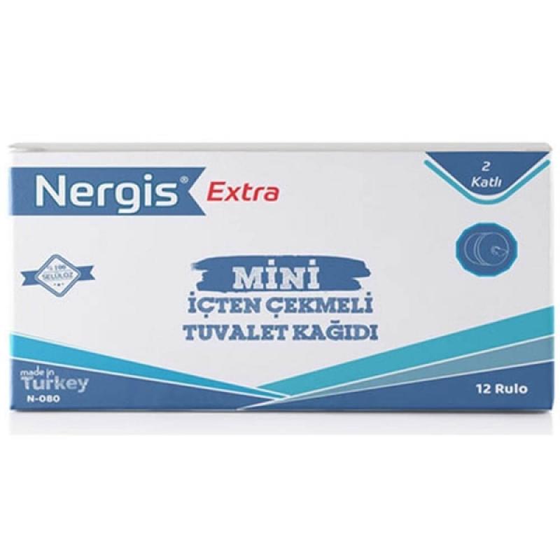 Nergis Extra Mini İçten Çekmeli Tuvalet Kağıdı 100 Mt 12 Li