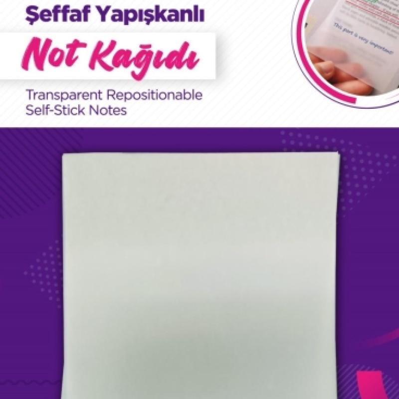 Noki Memo 75x75 Şeffaf Yapışkanlı Not Kağıdı 50 Yaprak