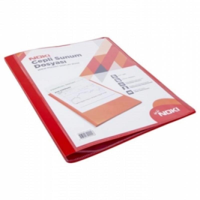 Noki Sunum Dosyası Cepli 40 Yaprak Kırmızı