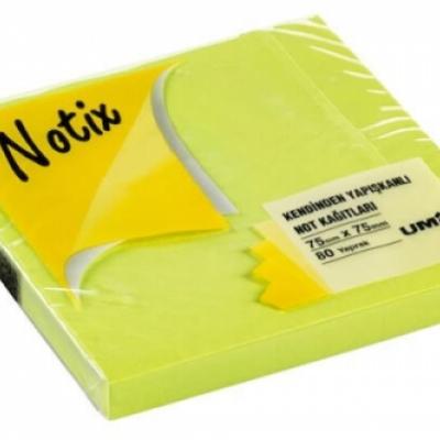 Notix Yapışkanlı Not Kağıdı Neon Yeşil 80 Yaprak 75x75 mm (N-NY-7575)
