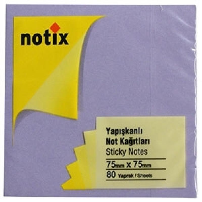 Notix Yapışkanlı Not Kağıdı Pastel Mor 80 Yaprak 75x75 mm (N-PM-7575)