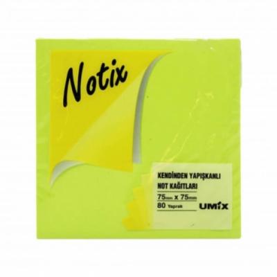 Notix Yapışkanlı Not Kağıdı Pastel Yeşil 80 Yaprak 75x75 mm (N-PY-7575)