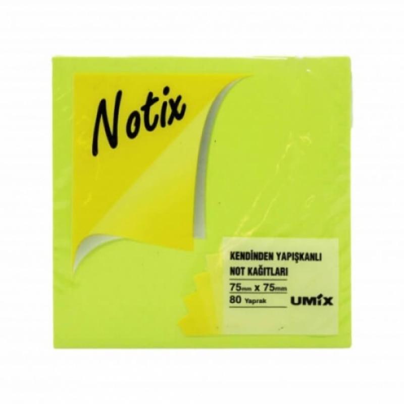 Notix Yapışkanlı Not Kağıdı Pastel Yeşil 80 Yaprak 75x75 mm (N-PY-7575)