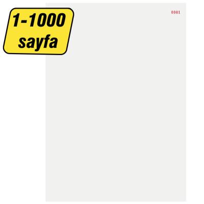 Numaralı Kağıt A4 01-1000 Sıralamalı 80 gr Dikey 1 Paket