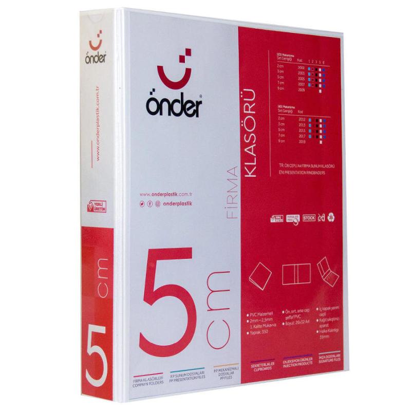 Önder 2015 A4 Firma Tanıtım Klasörü 5 cm 4 Halkalı Beyaz